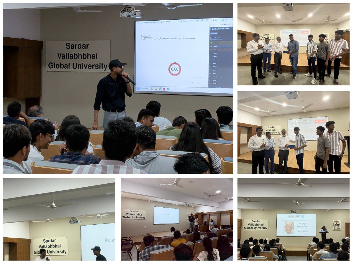 Math Quiz Competition -organized by the STEM Club of Sardar Vallabhbhai Global University