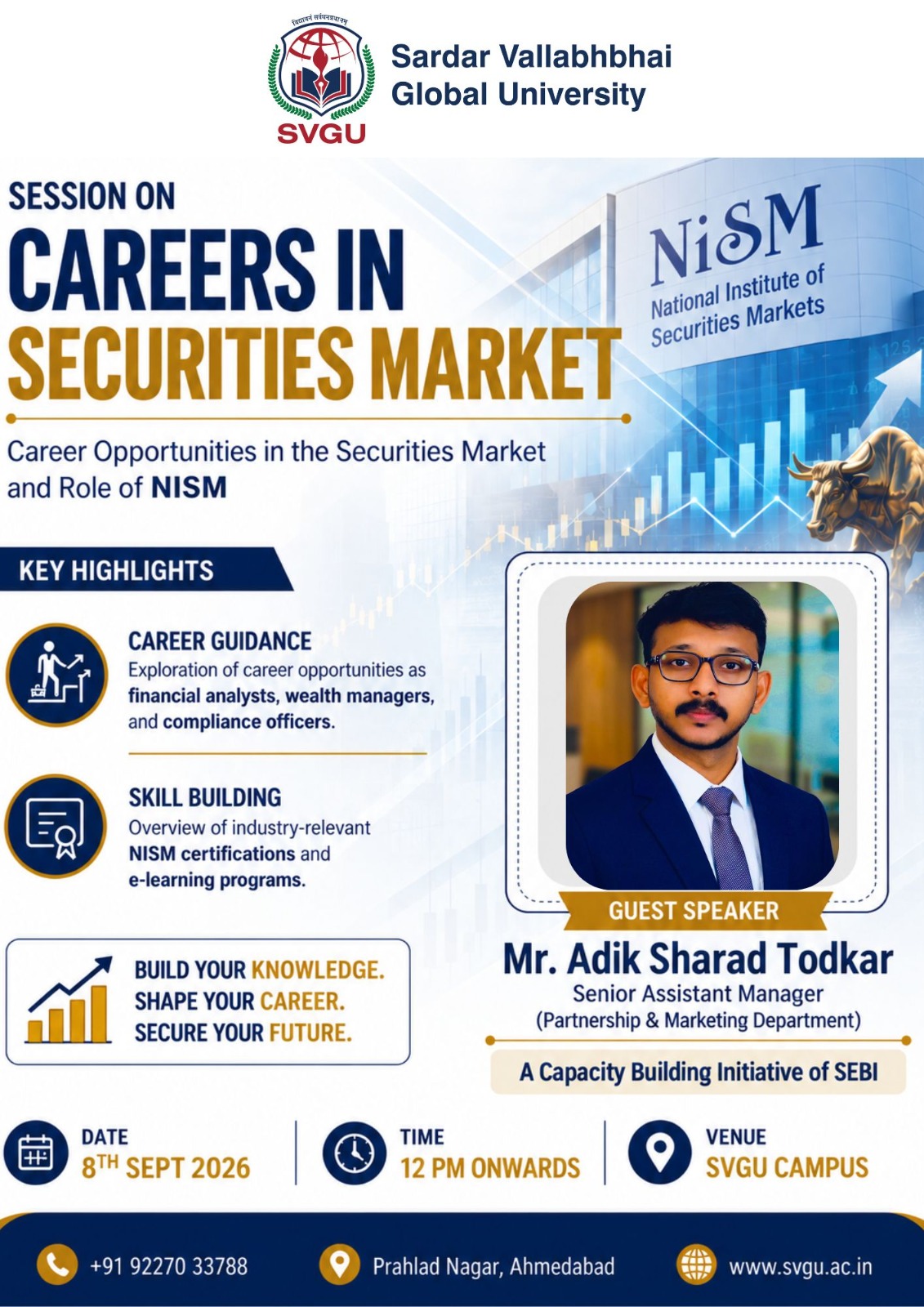 session on “Career Opportunities in the Securities Market and Role of NISM”,