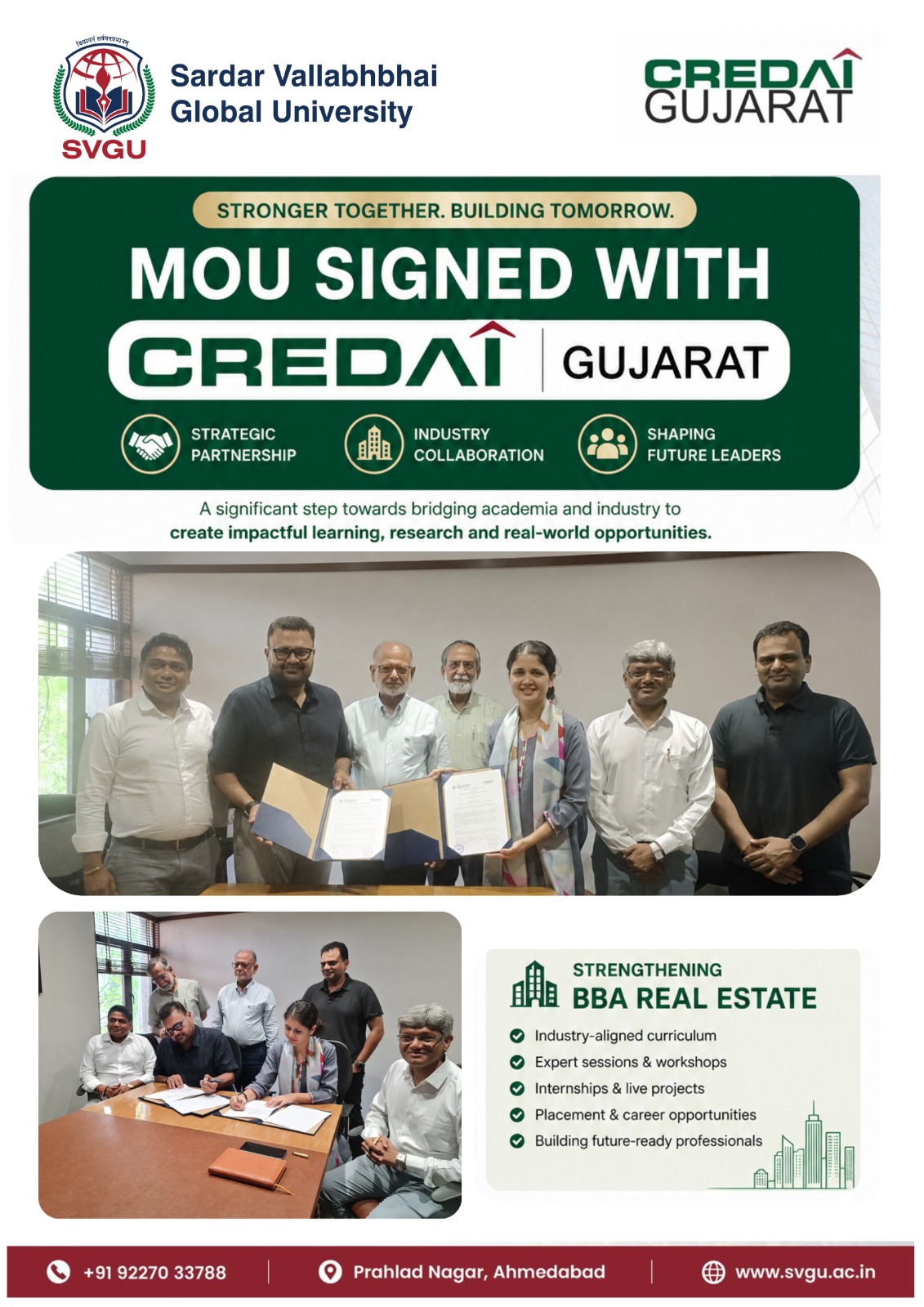 SVGU Signs MoU with CREDAI Gujarat — photo 1