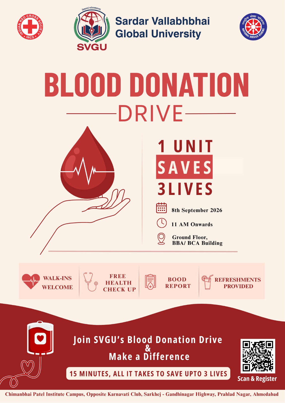 SVGU Blood Donation Drive: Students, Faculty Join Hands for Social Cause — photo 3